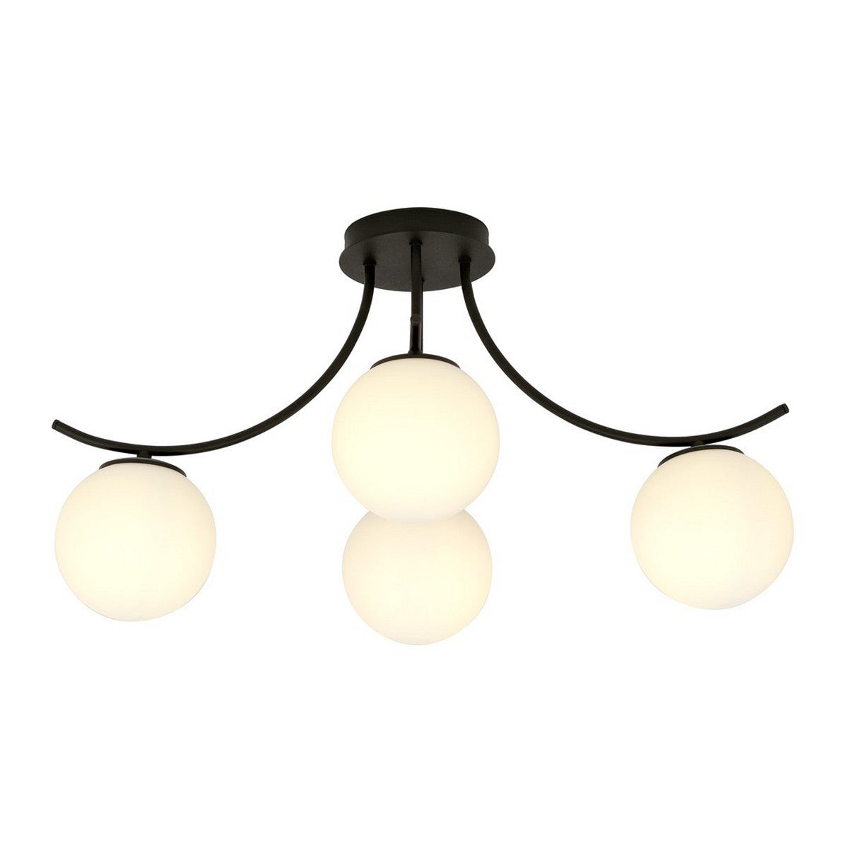 Lampada a Soffitto Boston 1, Nero, Acciaio, 70x37x65 cm, Seven Design