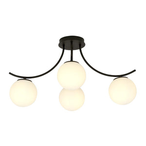 Lampada a Soffitto Boston 1, Nero, Acciaio, 70x37x65 cm, Seven Design