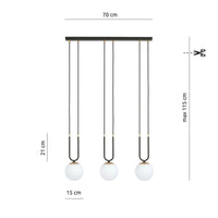 Lampada a Sospensione Glam 1, Nero, Acciaio, 70x115x15 cm, Seven Design