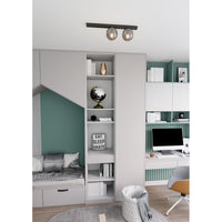 Lampada a Soffitto Fit 4, Nero, Acciaio, 60x17x14 cm, Seven Design