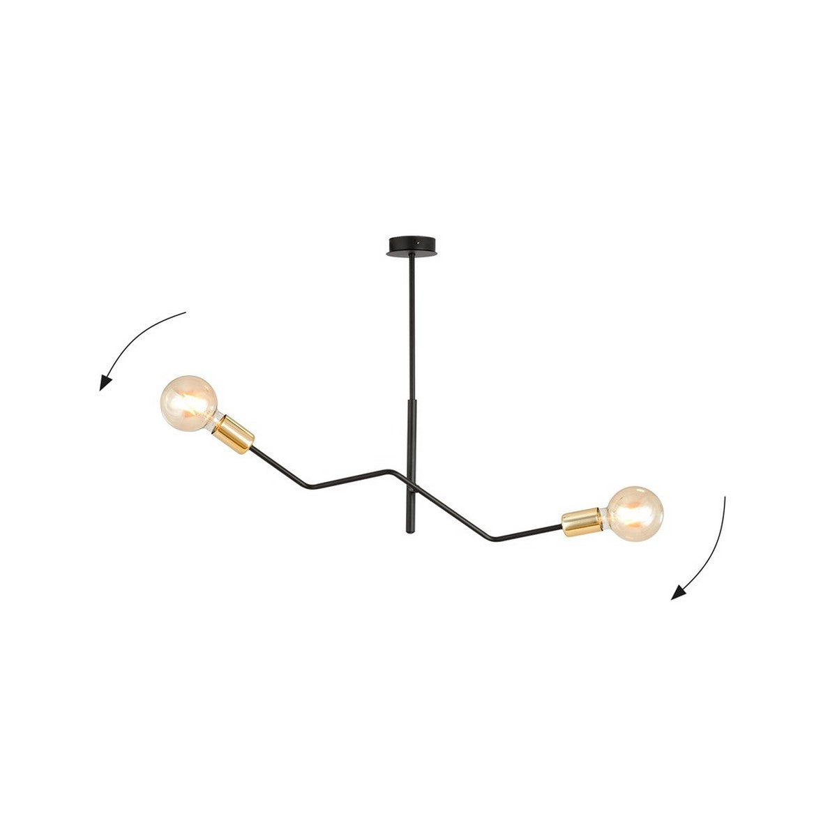 Lampada a Sospensione Bolt, Nero, Acciaio, 66x51x8 cm, Seven Design
