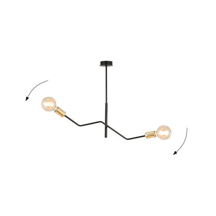 Lampada a Sospensione Bolt, Nero, Acciaio, 66x51x8 cm, Seven Design