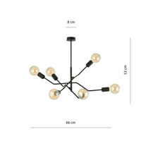Lampada a Sospensione Frix 1, Nero, Acciaio, 66x53x66 cm, Seven Design