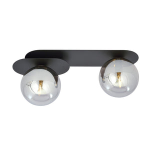 Lampada a Soffitto Plaza 4, Nero, Acciaio, 45x18x14 cm, Seven Design