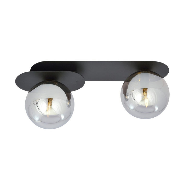 Lampada a Soffitto Plaza 4, Nero, Acciaio, 45x18x14 cm, Seven Design