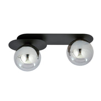 Lampada a Soffitto Plaza 4, Nero, Acciaio, 45x18x14 cm, Seven Design