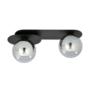 Lampada a Soffitto Plaza 4, Nero, Acciaio, 45x18x14 cm, Seven Design