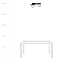 Lampada a Soffitto Plaza 4, Nero, Acciaio, 45x18x14 cm, Seven Design