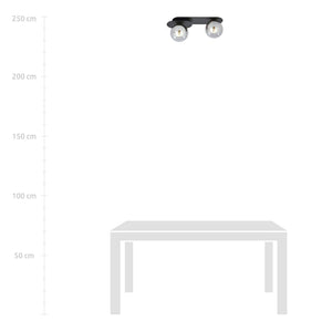 Lampada a Soffitto Plaza 4, Nero, Acciaio, 45x18x14 cm, Seven Design