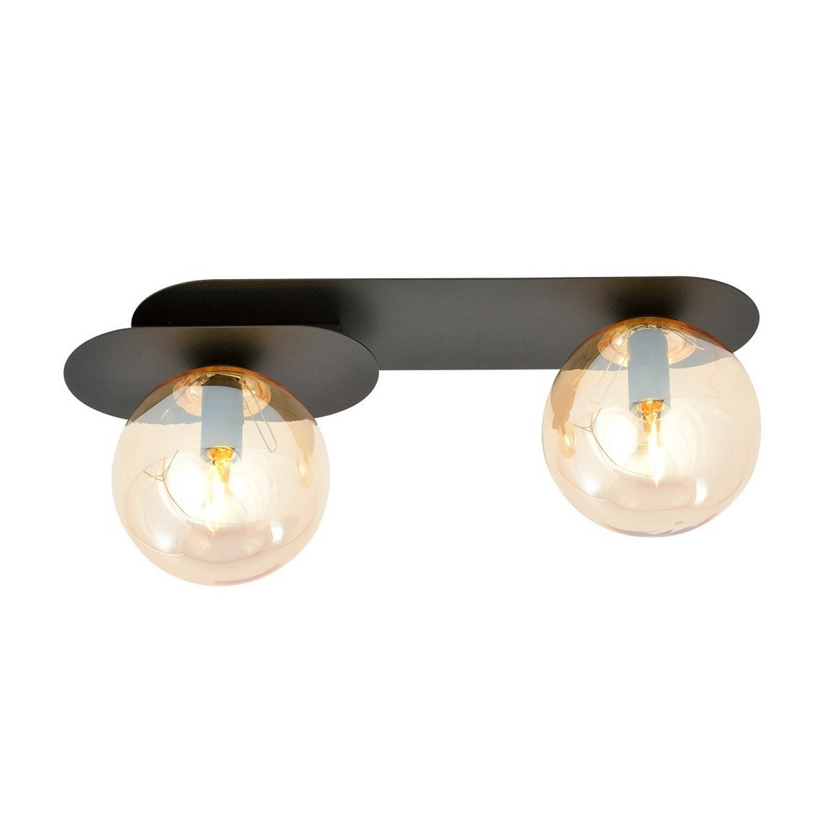 Lampada a Soffitto Plaza 7, Nero, Acciaio, 45x18x14 cm, Seven Design
