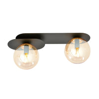 Lampada a Soffitto Plaza 7, Nero, Acciaio, 45x18x14 cm, Seven Design