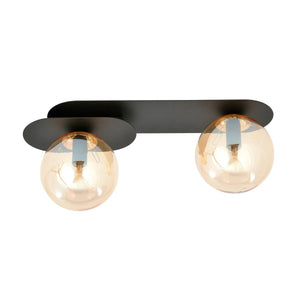 Lampada a Soffitto Plaza 7, Nero, Acciaio, 45x18x14 cm, Seven Design