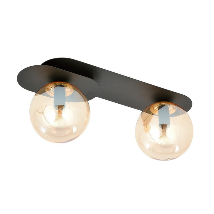 Lampada a Soffitto Plaza 7, Nero, Acciaio, 45x18x14 cm, Seven Design