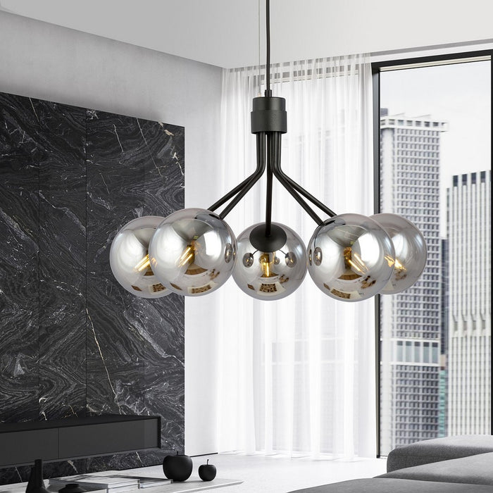 Lampada a Sospensione Nova, Grigio, Acciaio, 57x100x46 cm, Seven Design