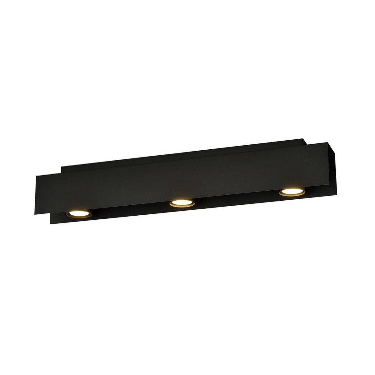 Lampada a Soffitto Kenno, Nero, Acciaio, 72x12x10 cm, Seven Design