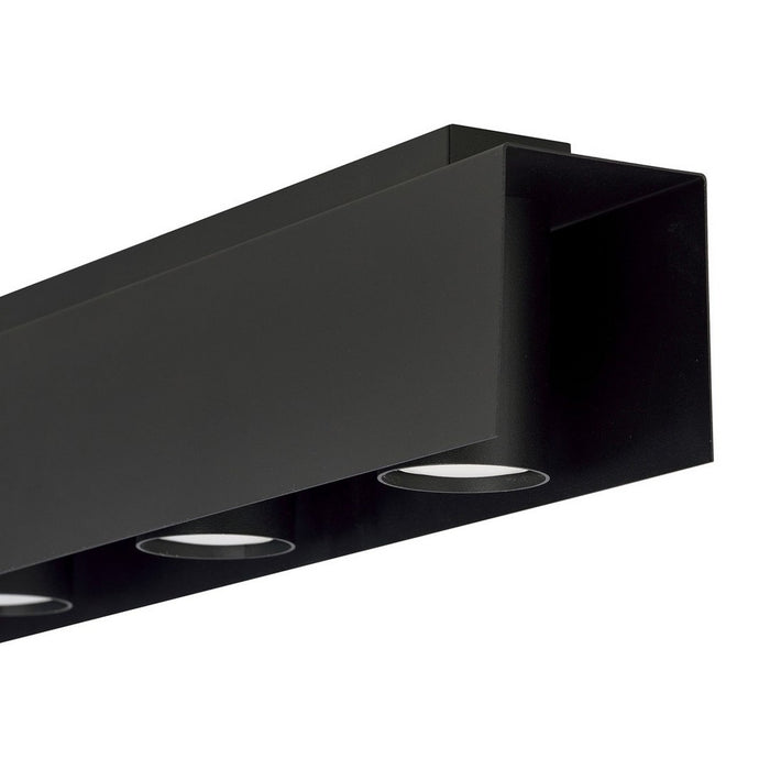 Lampada a Soffitto Kenno, Nero, Acciaio, 72x12x10 cm, Seven Design