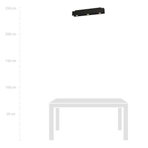 Lampada a Soffitto Kenno, Nero, Acciaio, 72x12x10 cm, Seven Design