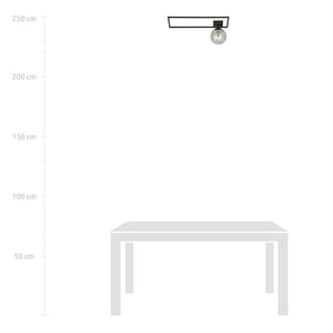 Lampada a Soffitto Imago 6, Nero, Acciaio, 50x21x18 cm, Seven Design