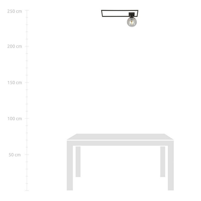 Lampada a Soffitto Imago 6, Nero, Acciaio, 50x21x18 cm, Seven Design