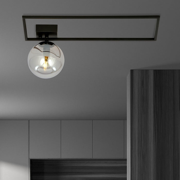Lampada a Soffitto Imago 6, Nero, Acciaio, 50x21x18 cm, Seven Design
