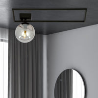 Lampada a Soffitto Imago 6, Nero, Acciaio, 50x21x18 cm, Seven Design