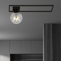 Lampada a Soffitto Imago 7, Nero, Acciaio, 50x21x18 cm, Seven Design
