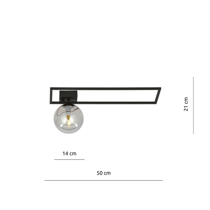 Lampada a Soffitto Imago 7, Nero, Acciaio, 50x21x18 cm, Seven Design