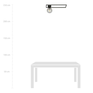 Lampada a Soffitto Imago 7, Nero, Acciaio, 50x21x18 cm, Seven Design