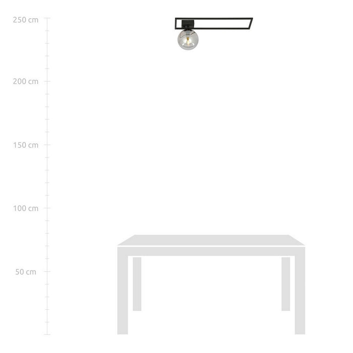 Lampada a Soffitto Imago 7, Nero, Acciaio, 50x21x18 cm, Seven Design