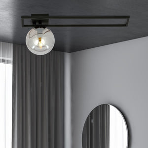 Lampada a Soffitto Imago 8, Nero, Acciaio, 50x21x18 cm, Seven Design