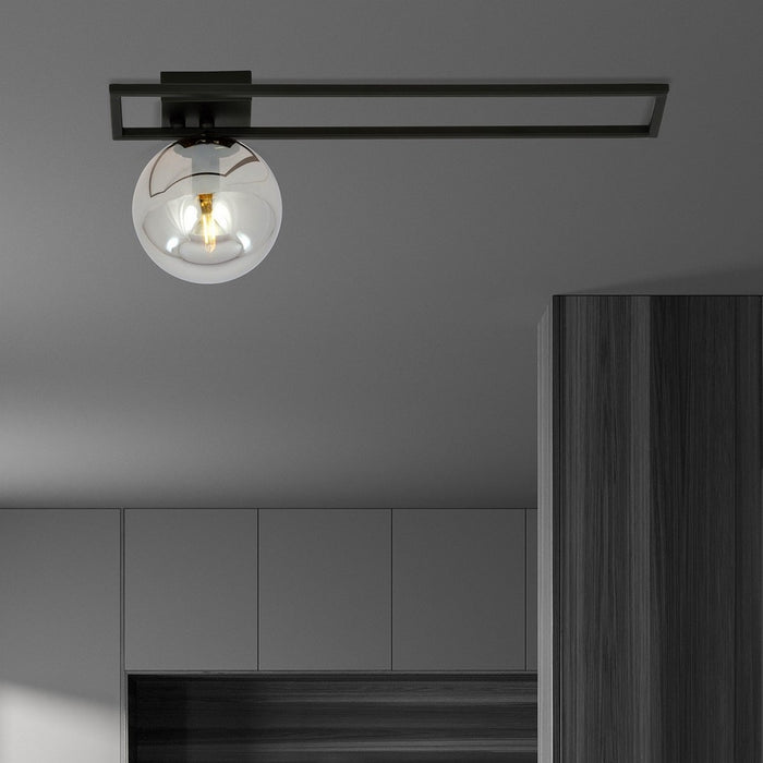Lampada a Soffitto Imago 8, Nero, Acciaio, 50x21x18 cm, Seven Design