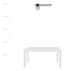 Lampada a Soffitto Imago 8, Nero, Acciaio, 50x21x18 cm, Seven Design