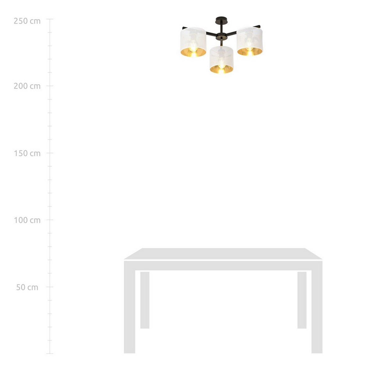Lampada a Soffitto Jordan 4, Bianco, Acciaio, 55x31x55 cm, Seven Design
