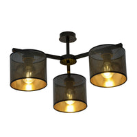 Lampada a Soffitto Jordan 6, Nero, Acciaio, 55x31x55 cm, Seven Design