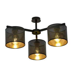 Lampada a Soffitto Jordan 6, Nero, Acciaio, 55x31x55 cm, Seven Design