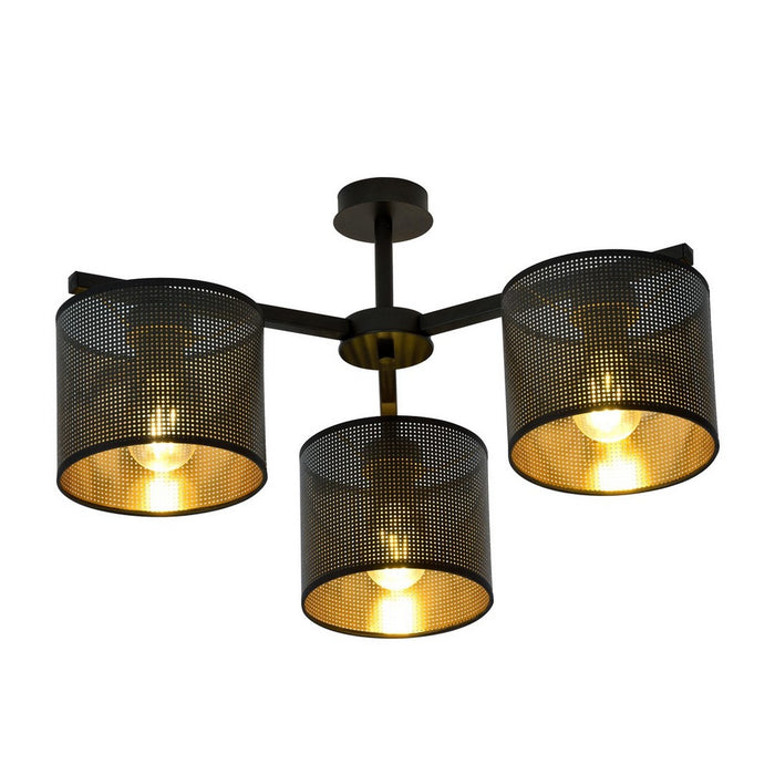 Lampada a Soffitto Jordan 6, Nero, Acciaio, 55x31x55 cm, Seven Design