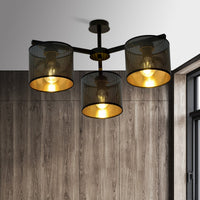 Lampada a Soffitto Jordan 6, Nero, Acciaio, 55x31x55 cm, Seven Design