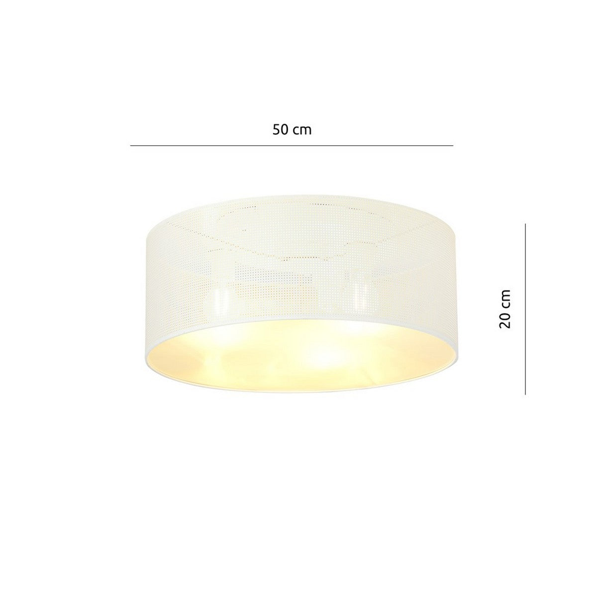 Lampada a Soffitto Aston, Bianco, Acciaio, 50x20x50 cm, Seven Design