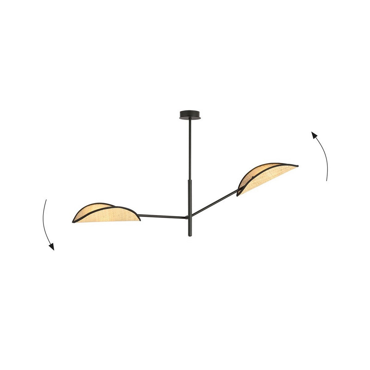 Lampada a Sospensione Vene, Nero, Acciaio, 102x51x11 cm, Seven Design