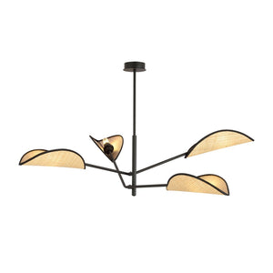Lampada a Sospensione Vene 1, Nero, Acciaio, 102x51x102 cm, Seven Design