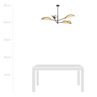 Lampada a Sospensione Vene 1, Nero, Acciaio, 102x51x102 cm, Seven Design