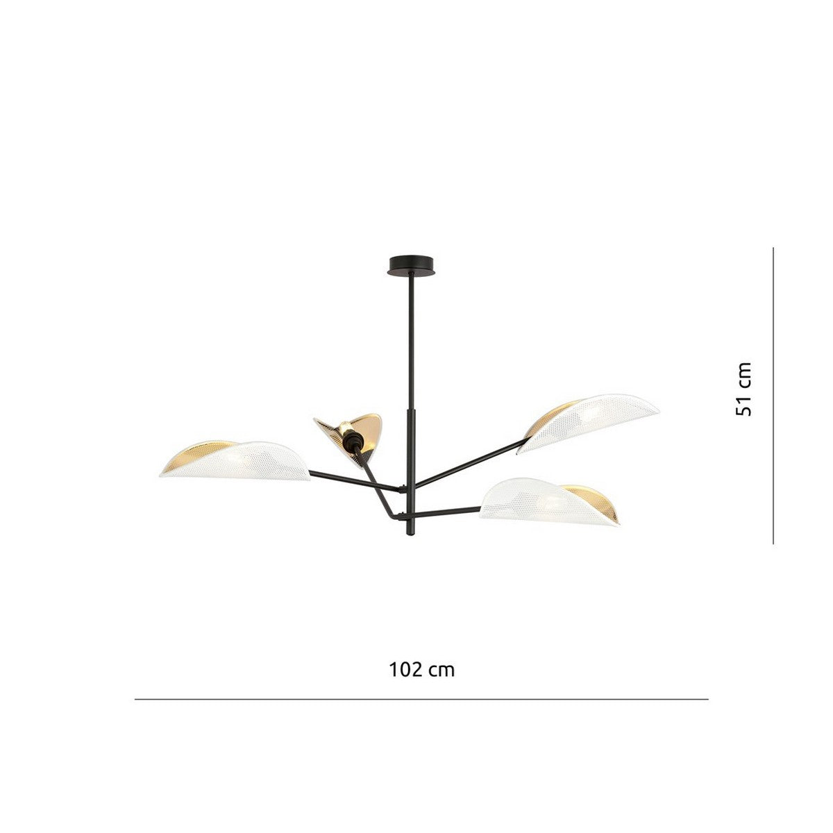 Lampada a Sospensione Vene 9, Nero, Acciaio, 102x51x102 cm, Seven Design