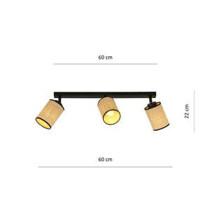 Lampada a Soffitto Yoga, Marrone, Acciaio, 66x22x10 cm, Seven Design