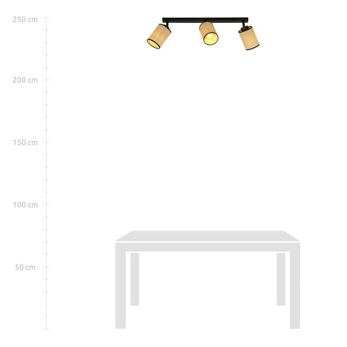 Lampada a Soffitto Yoga, Marrone, Acciaio, 66x22x10 cm, Seven Design