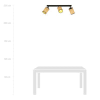 Lampada a Soffitto Yoga, Marrone, Acciaio, 66x22x10 cm, Seven Design