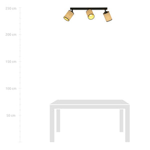 Lampada a Soffitto Yoga, Marrone, Acciaio, 66x22x10 cm, Seven Design