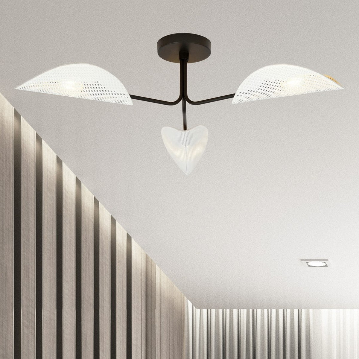 Lampada a Soffitto Gomez, Nero, Acciaio, 87x20x87 cm, EPIKASA