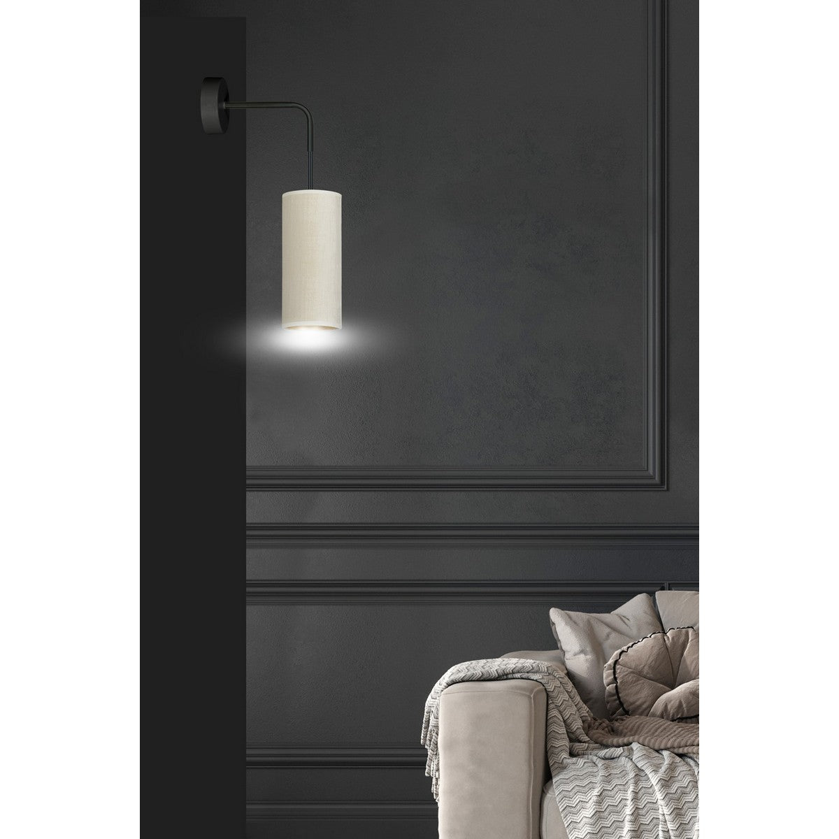 Lampada a Parete Bente, Bianco, Acciaio, 10x40x18 cm, EPIKASA