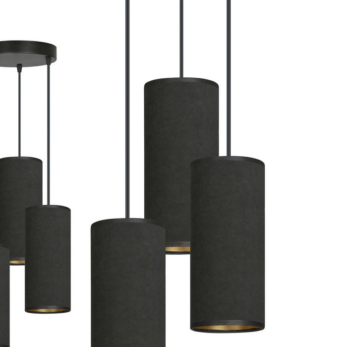 Lampada a Sospensione Bente, Nero, Acciaio, 35x100x22 cm, EPIKASA