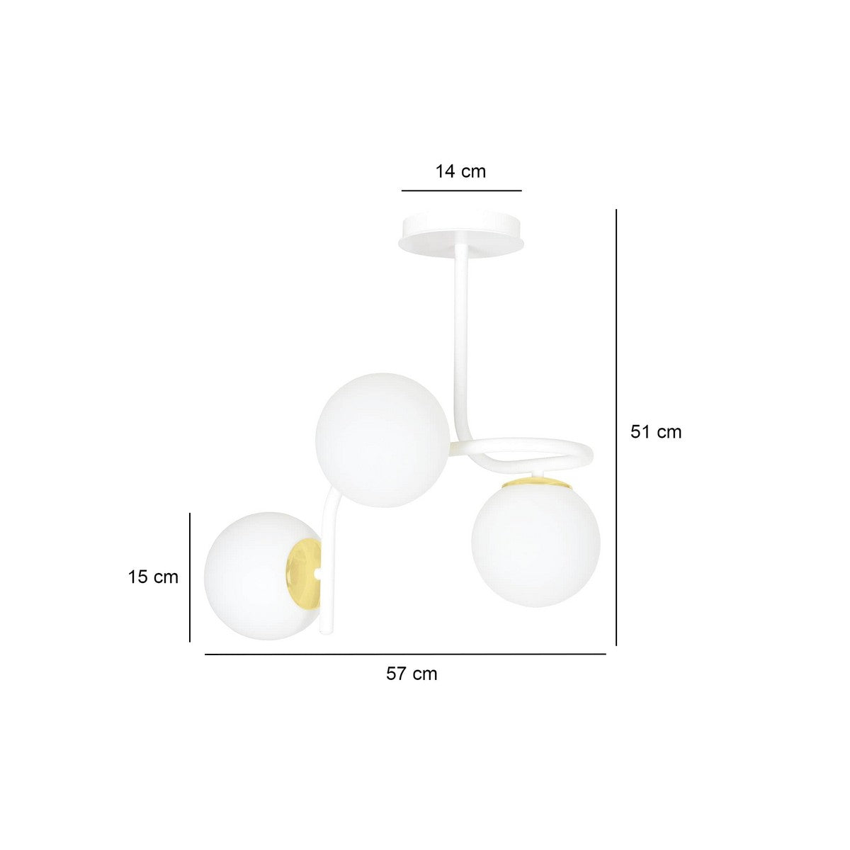 Lampada a Soffitto Ragnar, Bianco, Acciaio, 57x51x40 cm, Seven Design